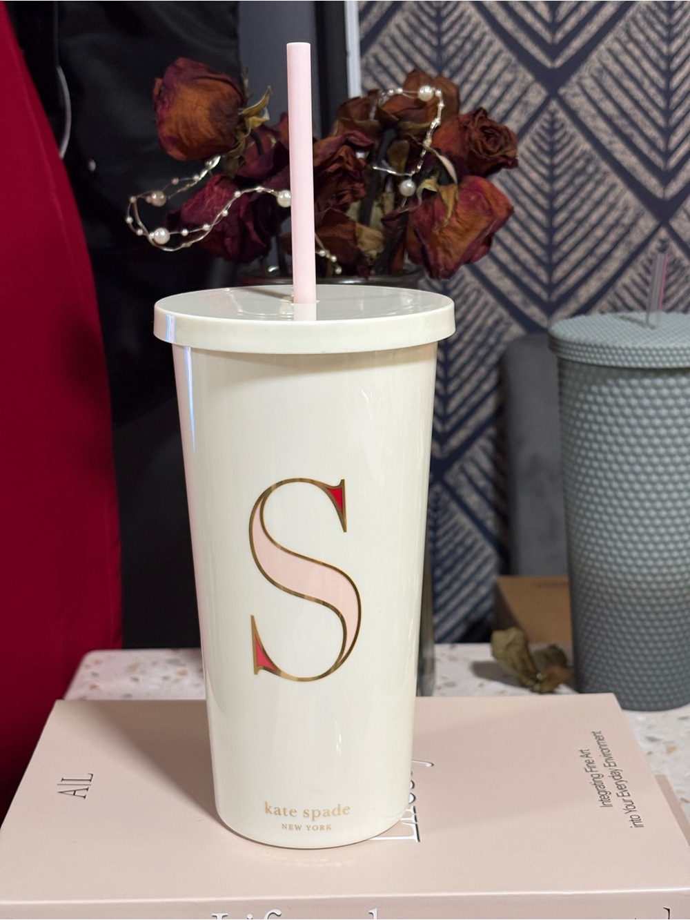 NWOT Kate Spade "It's Personal" Initial S Acrylic Insulated Tumbler 20oz